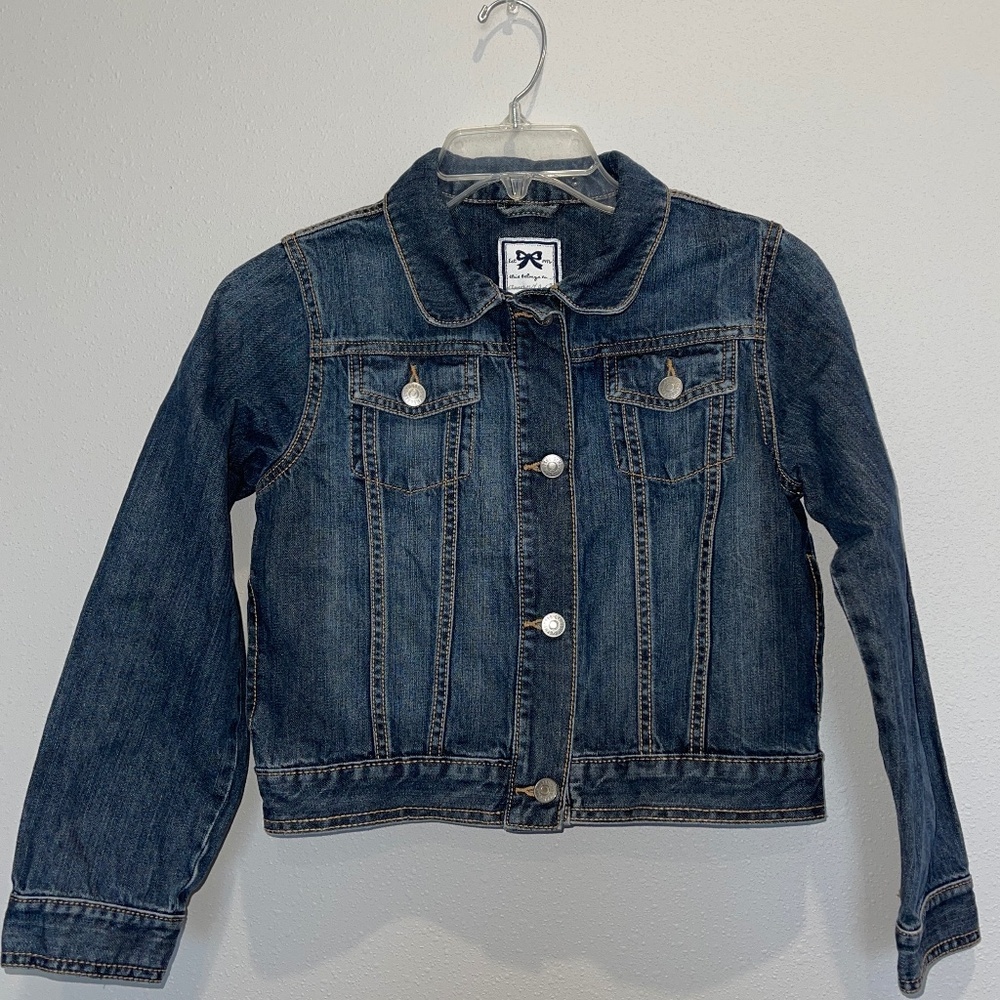 Gymboree Girls Jean Denim Jacket Large 10/12 100% Cotton Distressed